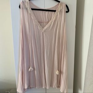 Dusty pink boho flowy tank top